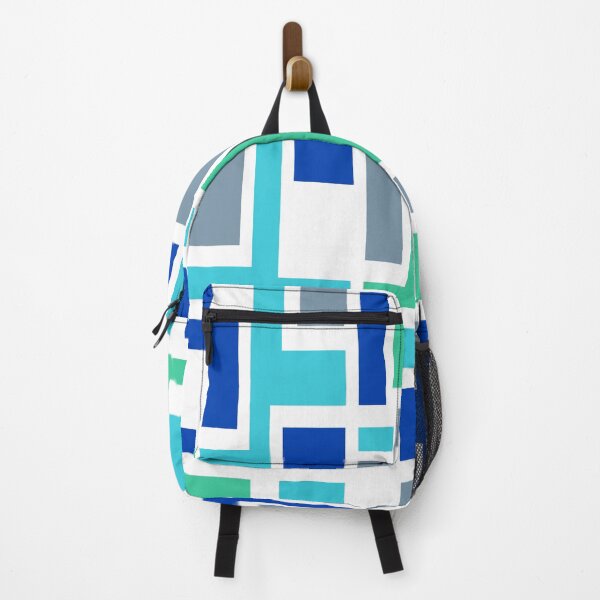 Item preview, Geometric Art Deco Style Blue Green White Outline  designed and sold by taiche.
