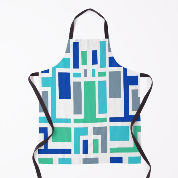 Item preview, Geometric Art Deco Style Blue Green White Outline  designed and sold by taiche.