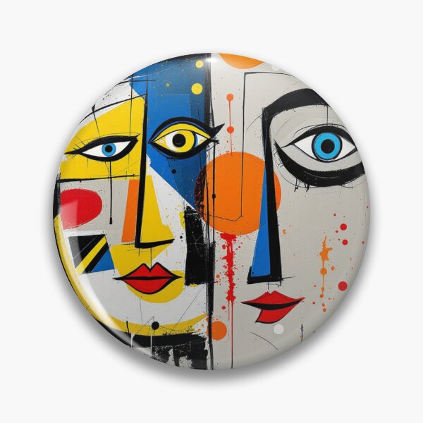 Item preview, Dual Perspectives: Abstract Faces in Vibrant Harmony designed and sold by DripDropArt.