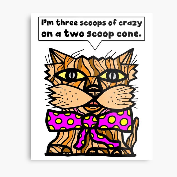 "I'm three scoops of crazy on a two scoop cone." Metal Print