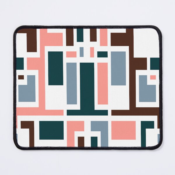 Item preview, Geometric Art Deco Style Blue Pink Brown White Outline designed and sold by taiche.