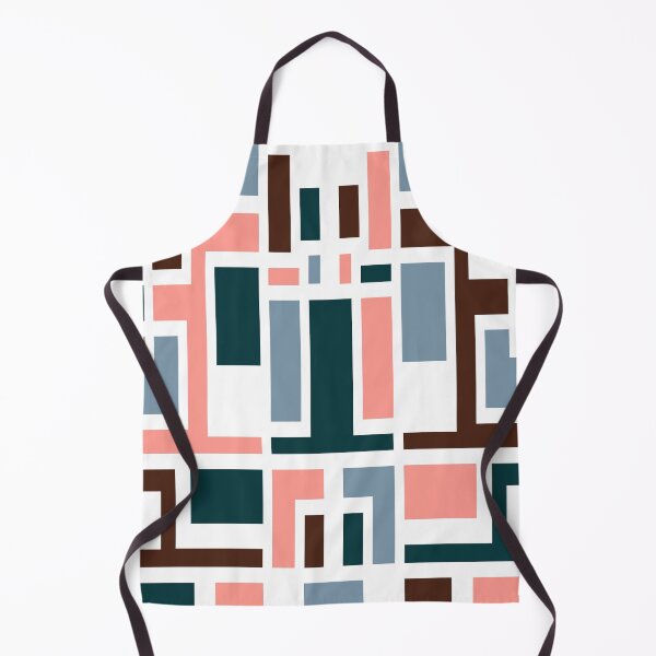 Item preview, Geometric Art Deco Style Blue Pink Brown White Outline  designed and sold by taiche.