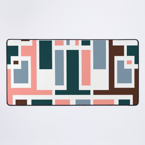 Item preview, Geometric Art Deco Style Blue Pink Brown White Outline  designed and sold by taiche.