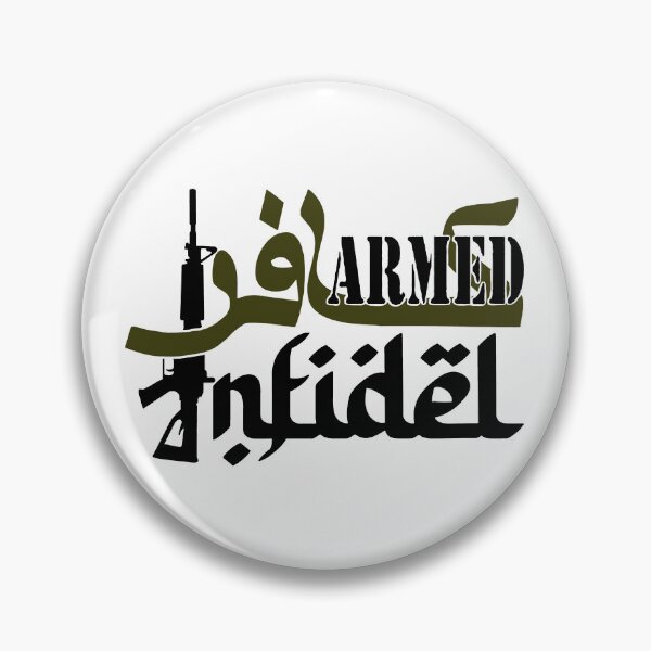 Item preview, Armed Infidel; Arabic; English; designed and sold by StickerApe.