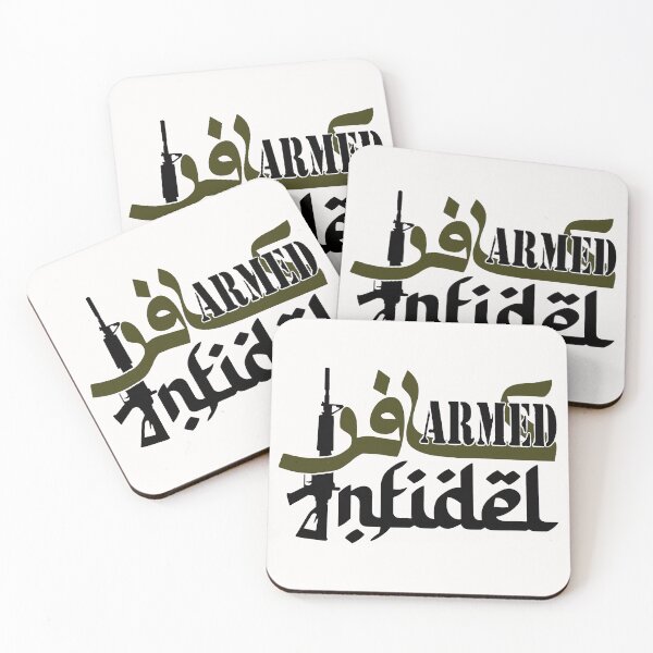 Item preview, Armed Infidel; Arabic; English; designed and sold by StickerApe.