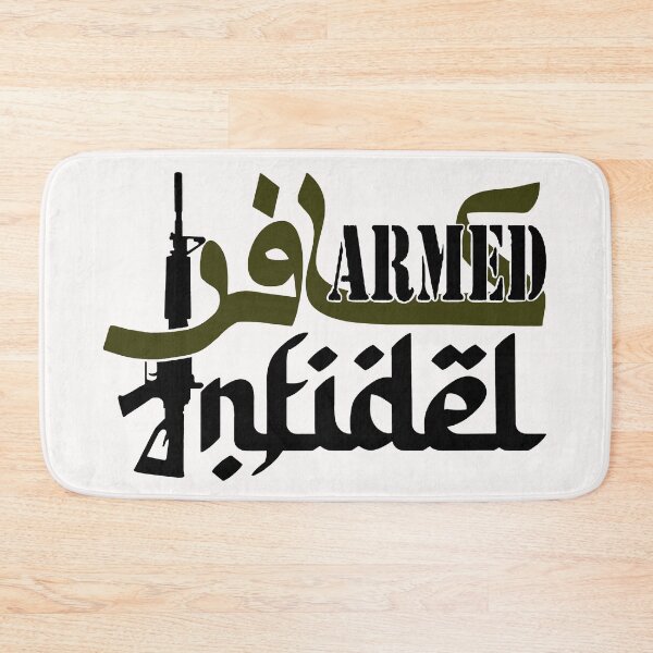 Item preview, Armed Infidel; Arabic; English; designed and sold by StickerApe.