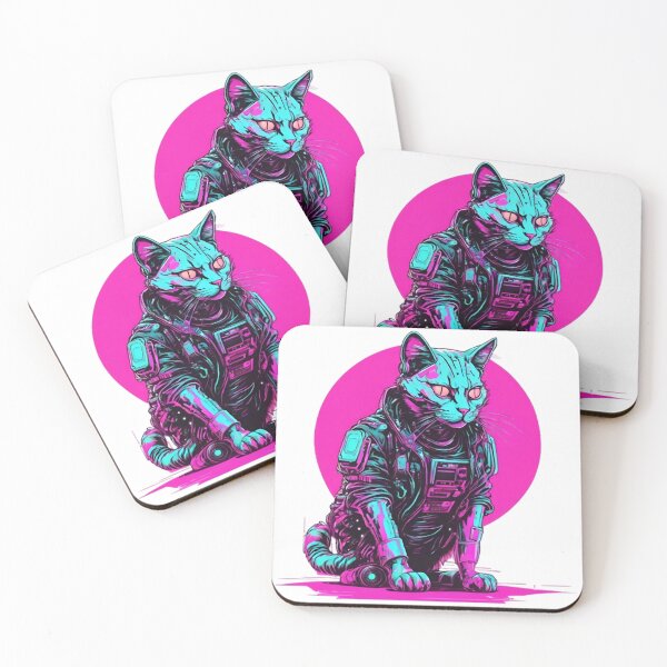 Item preview, Cyberpunk Cat in Neon Armor designed and sold by WILD-WILD-CAT.