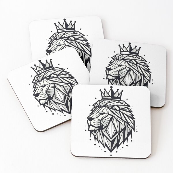 Item preview, geometric lion with crown designed and sold by StickerManiaBE.