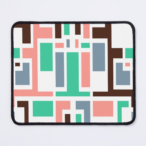 Item preview, Geometric Art Deco Style Blue Pink Green Brown White Outline  designed and sold by taiche.
