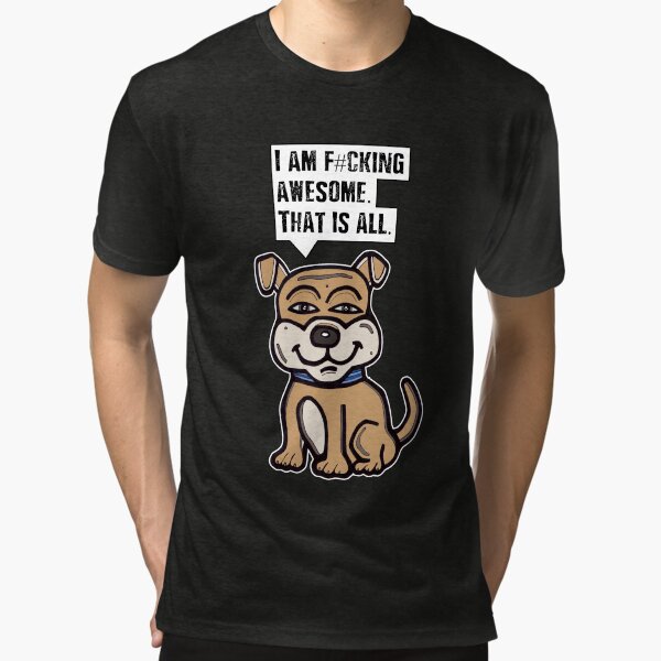 "I am f#cking awesome, that is all." Tri-blend T-Shirt