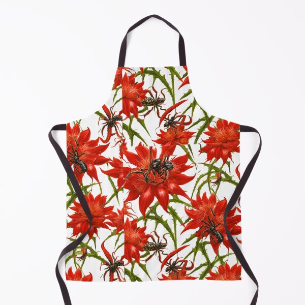 Item preview, Red flowers with fantasy spiders designed and sold by Atarac.