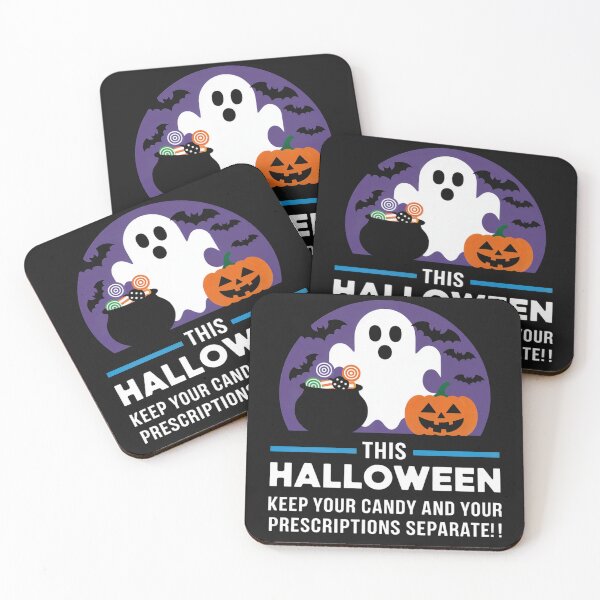 Item preview, Halloween Funny Ghost and Candy Warning  designed and sold by Anniko Art Studio.