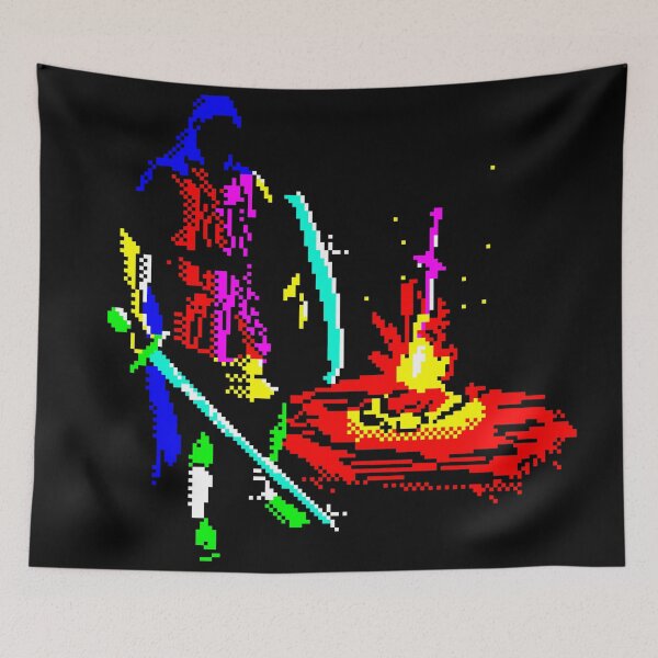 Item preview, Retro Pixel Bonfire Knight designed and sold by TheWilsonland.