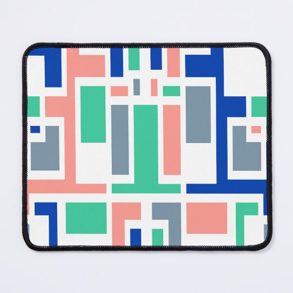 Item preview, Geometric Art Deco Style Blue Pink Green White Outline  designed and sold by taiche.
