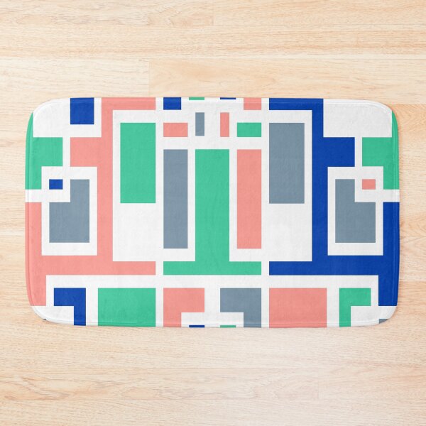 Item preview, Geometric Art Deco Style Blue Pink Green White Outline  designed and sold by taiche.