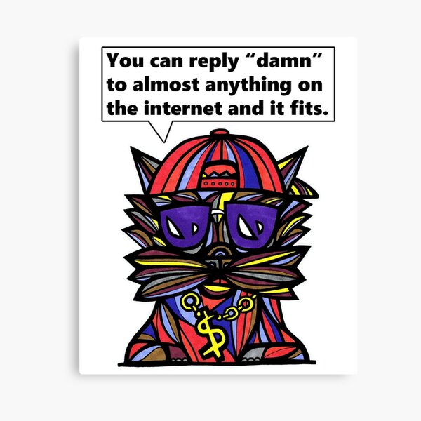 "You can reply "damn" to almost anything on the internet and it fits." Canvas Print