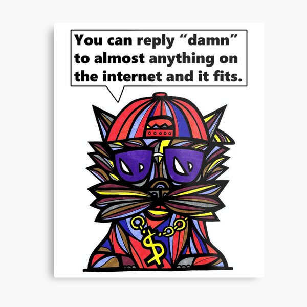 "You can reply "damn" to almost anything on the internet and it fits." Metal Print