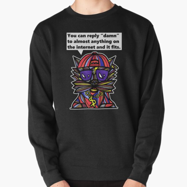 "You can reply "damn" to almost anything on the internet and it fits." Pullover Sweatshirt