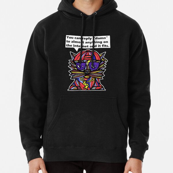 "You can reply "damn" to almost anything on the internet and it fits." Pullover Hoodie