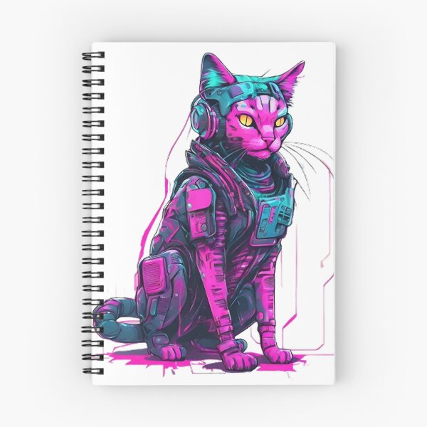 Item preview, Cyberpunk Cat with Neon Tech Armor designed and sold by WILD-WILD-CAT.
