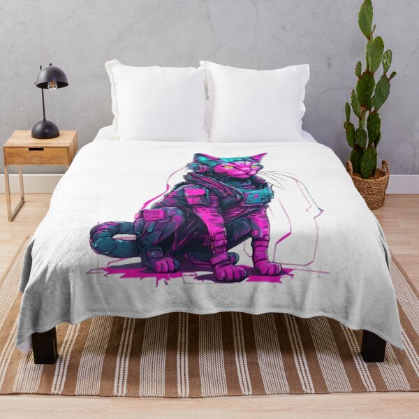 Item preview, Cyberpunk Cat with Neon Tech Armor designed and sold by WILD-WILD-CAT.