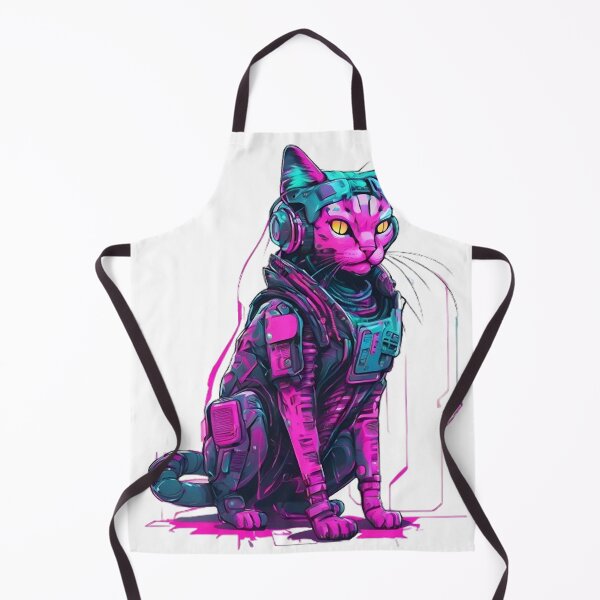 Item preview, Cyberpunk Cat with Neon Tech Armor designed and sold by WILD-WILD-CAT.
