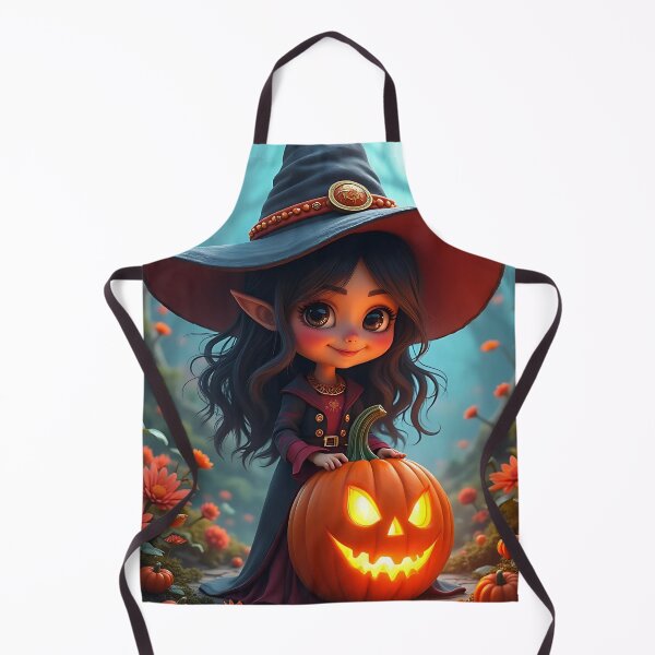 Item preview, A cute little witch with a pumpkin designed and sold by Sopilka.