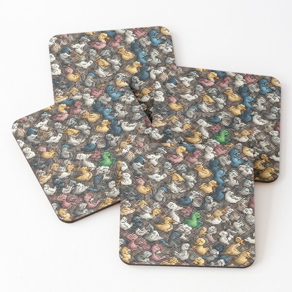 Item preview, Pixel Duck Parade - Colorful Pixelated Ducks Pattern designed and sold by Spicex2.