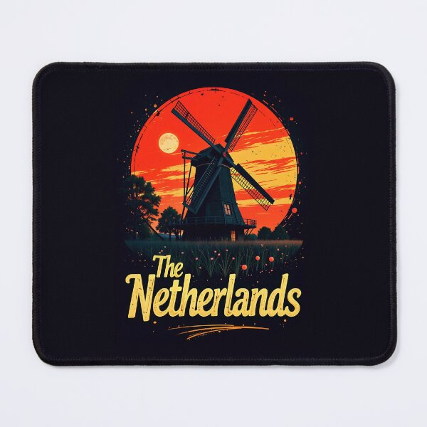 Item preview, The Netherlands Retro Windmill Design designed and sold by TheArtOfPat.