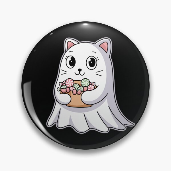 Item preview, Cute Ghost Cat with Candy Bucket designed and sold by Promoc.