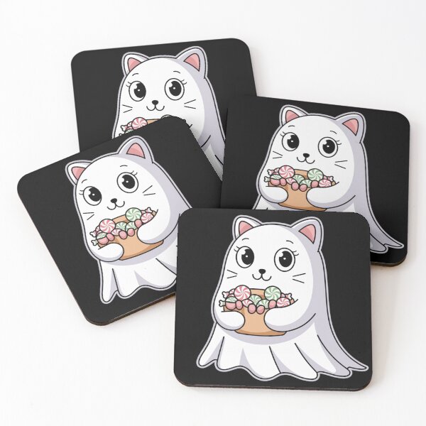 Item preview, Cute Ghost Cat with Candy Bucket designed and sold by Promoc.