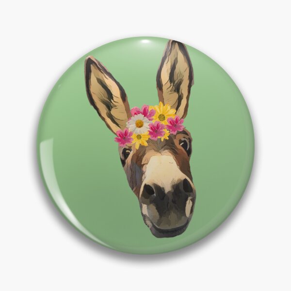 Item preview, donkey with flowers in hair designed and sold by TaraPen.