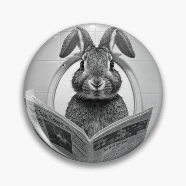 Item preview, Conejo divertido leyendo el periódico en el inodoro | Arte humorístico con animales peculiares designed and sold by vk09.
