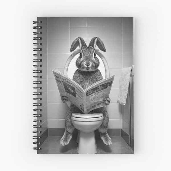 Item preview, Funny Rabbit on Toilet Reading Newspaper | Quirky Animal Humor Art designed and sold by vk09.