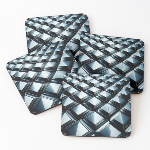 Item preview, Metallic pyramid grid with reflective depth. designed and sold by PixelParinda.