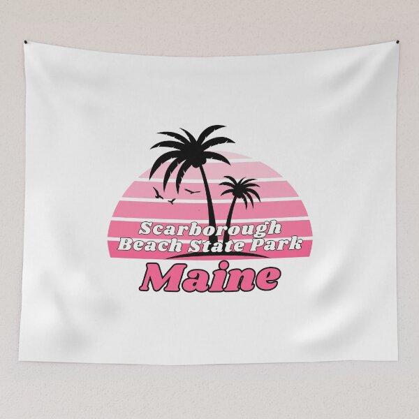 Item preview, Retro Scarborough Beach State Park Maine Palm Tree at Sunset Souvenirs designed and sold by karmdaf.