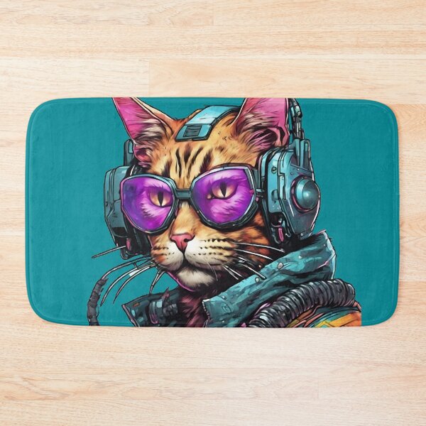 Item preview, Cyberpunk Cat Hero designed and sold by WILD-WILD-CAT.