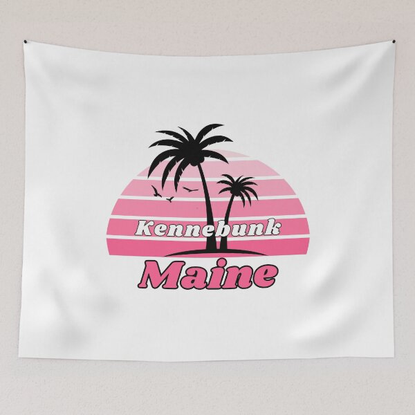Item preview,  Retro Cool Kennebunk Beach Maine Palm Tree at Sunset Souvenirs designed and sold by karmdaf.
