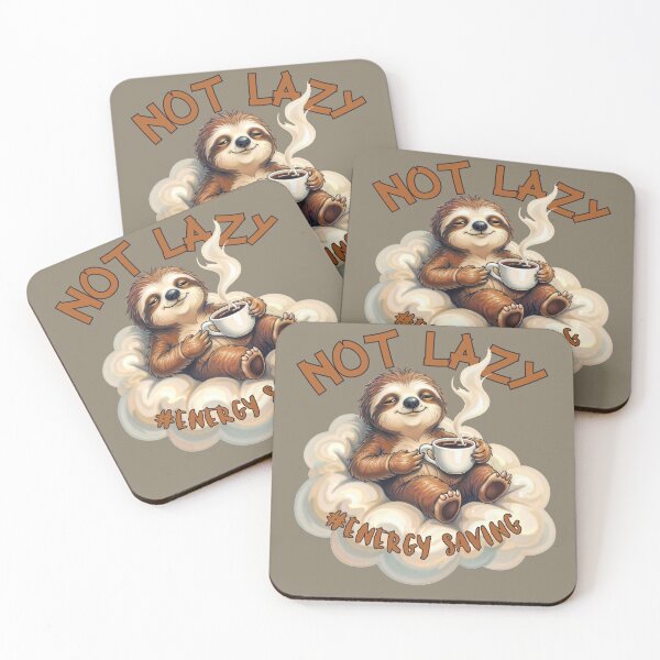 Item preview, Sloth Floating on a Cloud – "Not Lazy, #EnergySaving" designed and sold by Grin-and-Gear.