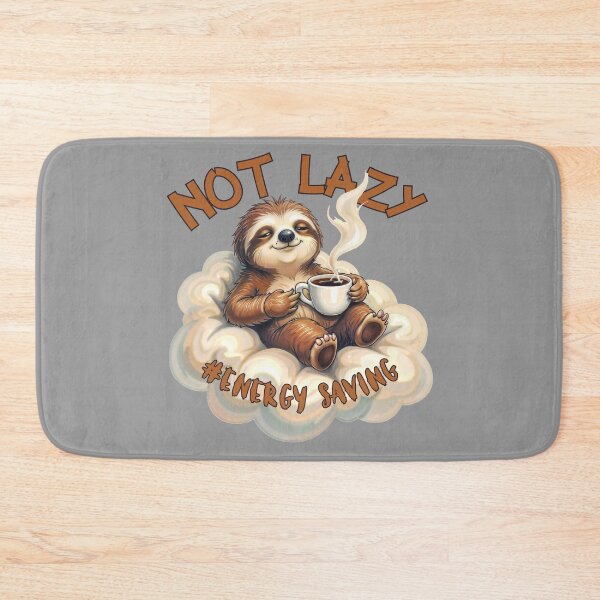 Item preview, Sloth Floating on a Cloud – "Not Lazy, #EnergySaving" designed and sold by Grin-and-Gear.