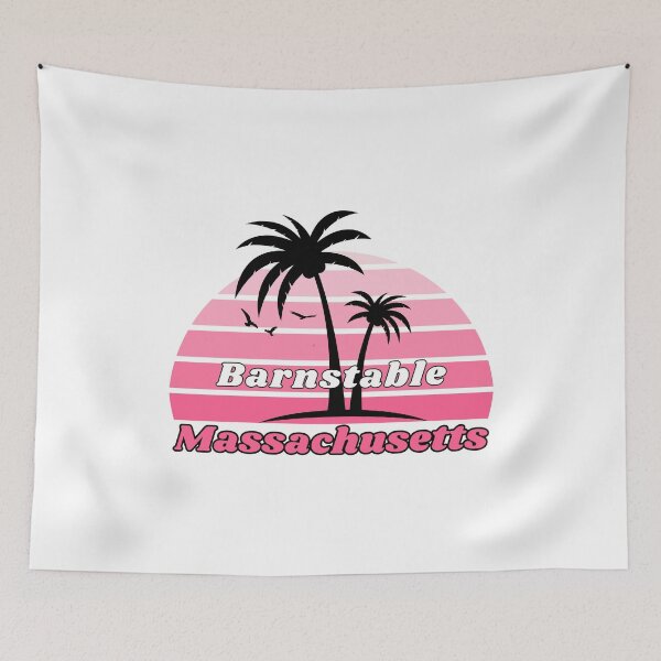 Item preview, Retro Barnstable Beach Massachusetts Palm Tree at Sunset Souvenirs designed and sold by karmdaf.