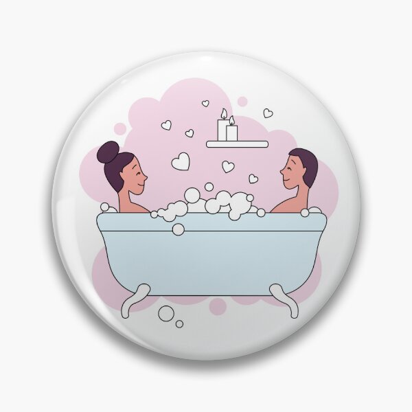 Item preview, Happy couple taking bubble bath designed and sold by CHERRY--SHOP.