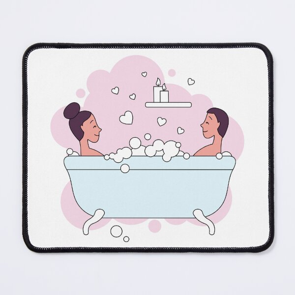 Item preview, Happy couple taking bubble bath designed and sold by CHERRY--SHOP.