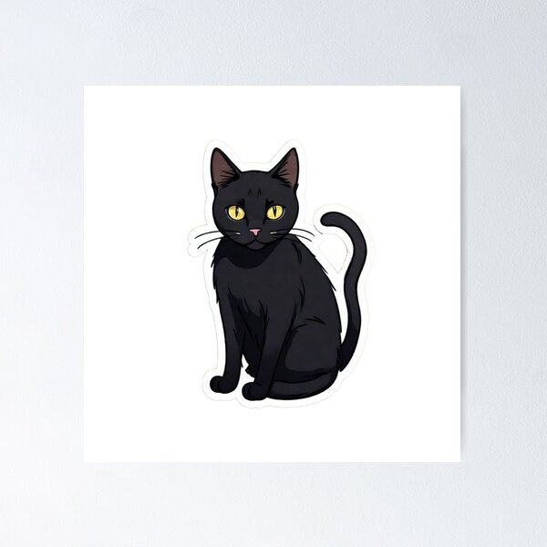 Item preview, CUTE BLACK CAT STICKER designed and sold by Arts4U.