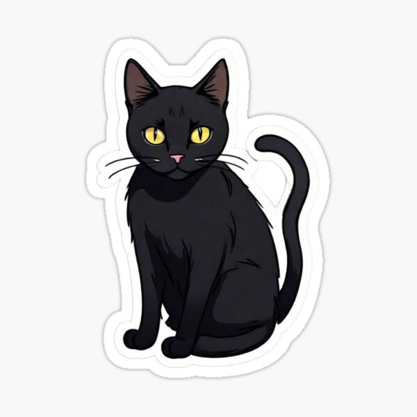 Item preview, CUTE BLACK CAT STICKER designed and sold by Arts4U.