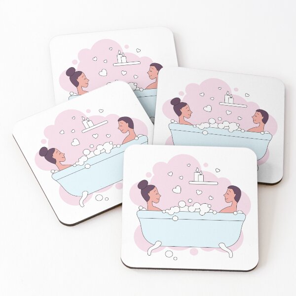 Item preview, Happy couple taking bubble bath designed and sold by CHERRY--SHOP.
