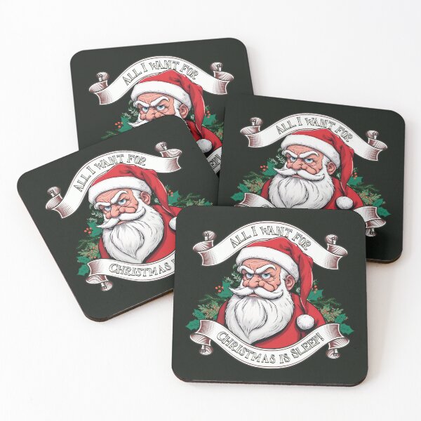 Item preview, Grumpy Santa Says, "All I Want for Christmas is Sleep!" - Night Black designed and sold by ORuaircDesigns.