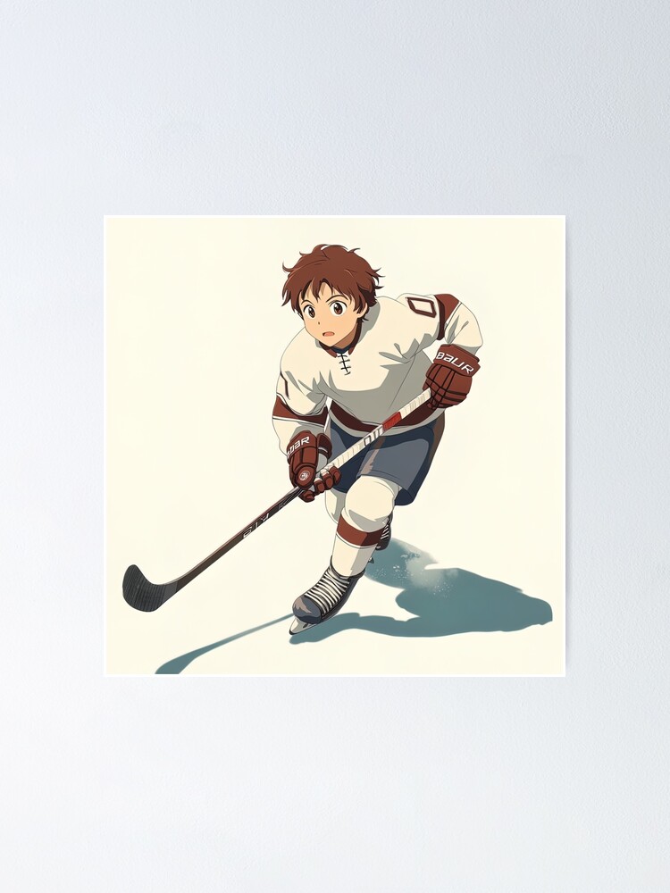 Ice hockey player Anime style