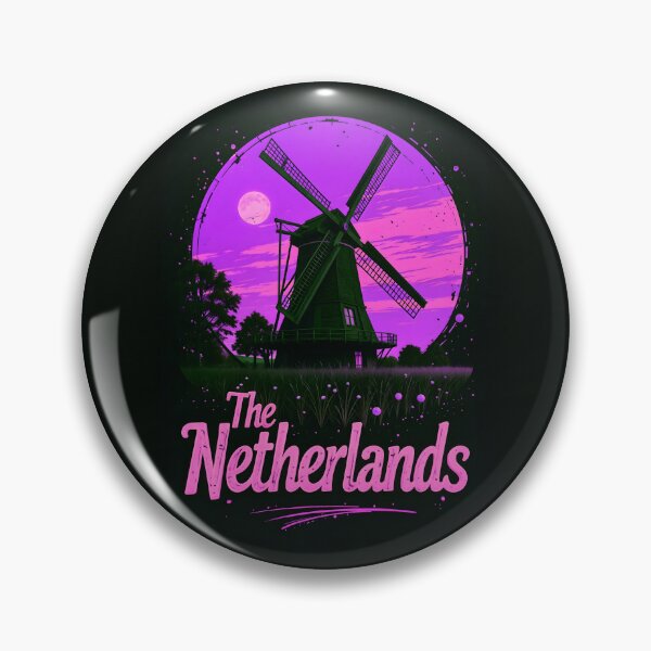 Item preview, The Netherlands Retro Windmill Design designed and sold by TheArtOfPat.