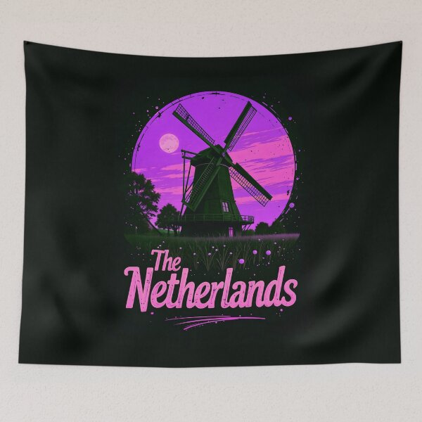 Item preview, The Netherlands Retro Windmill Design designed and sold by TheArtOfPat.